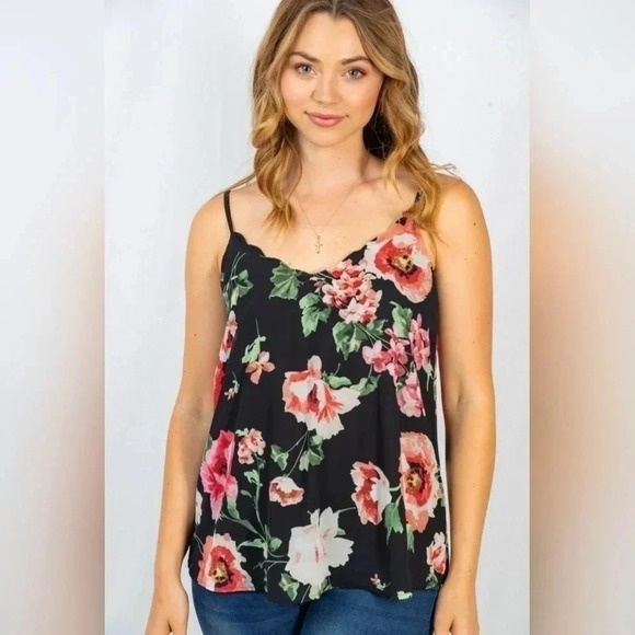 Woman's Floral Cute Summer Spring Sleeveless Top - Picture 1 of 3